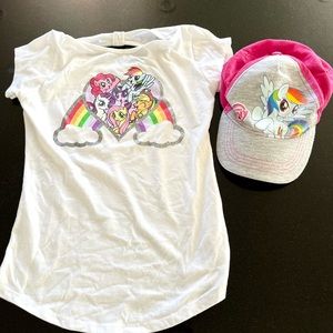 My little pony tee and hat bundle set for girl 7-8